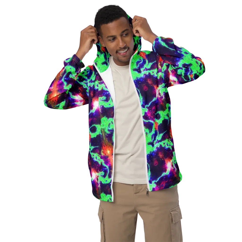 Neon Dragonfield on Men's Windbreaker — Front