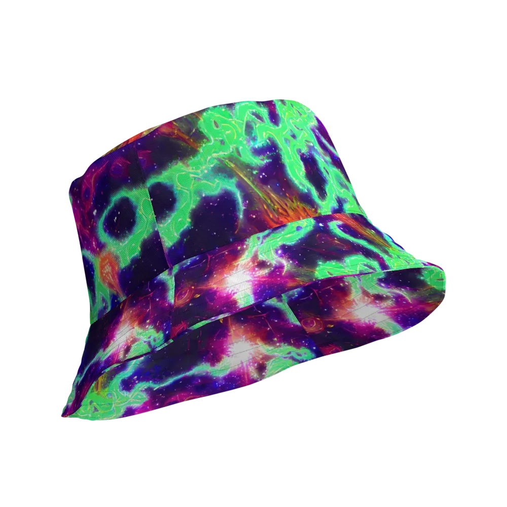 Neon Dragonfield on Reversible Bucket Hat — Product details Outside