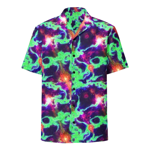 Neon Dragonfield on a Button Shirt