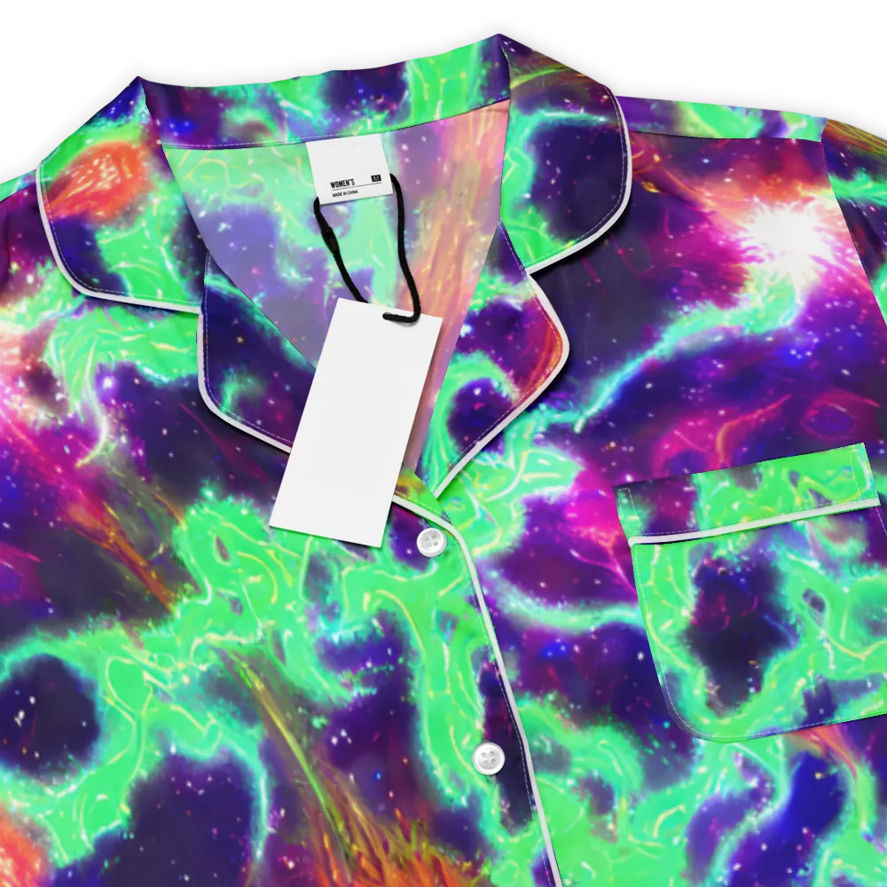 Neon Dragonfield on Women's Short Sleeve Pajama Top — Product details