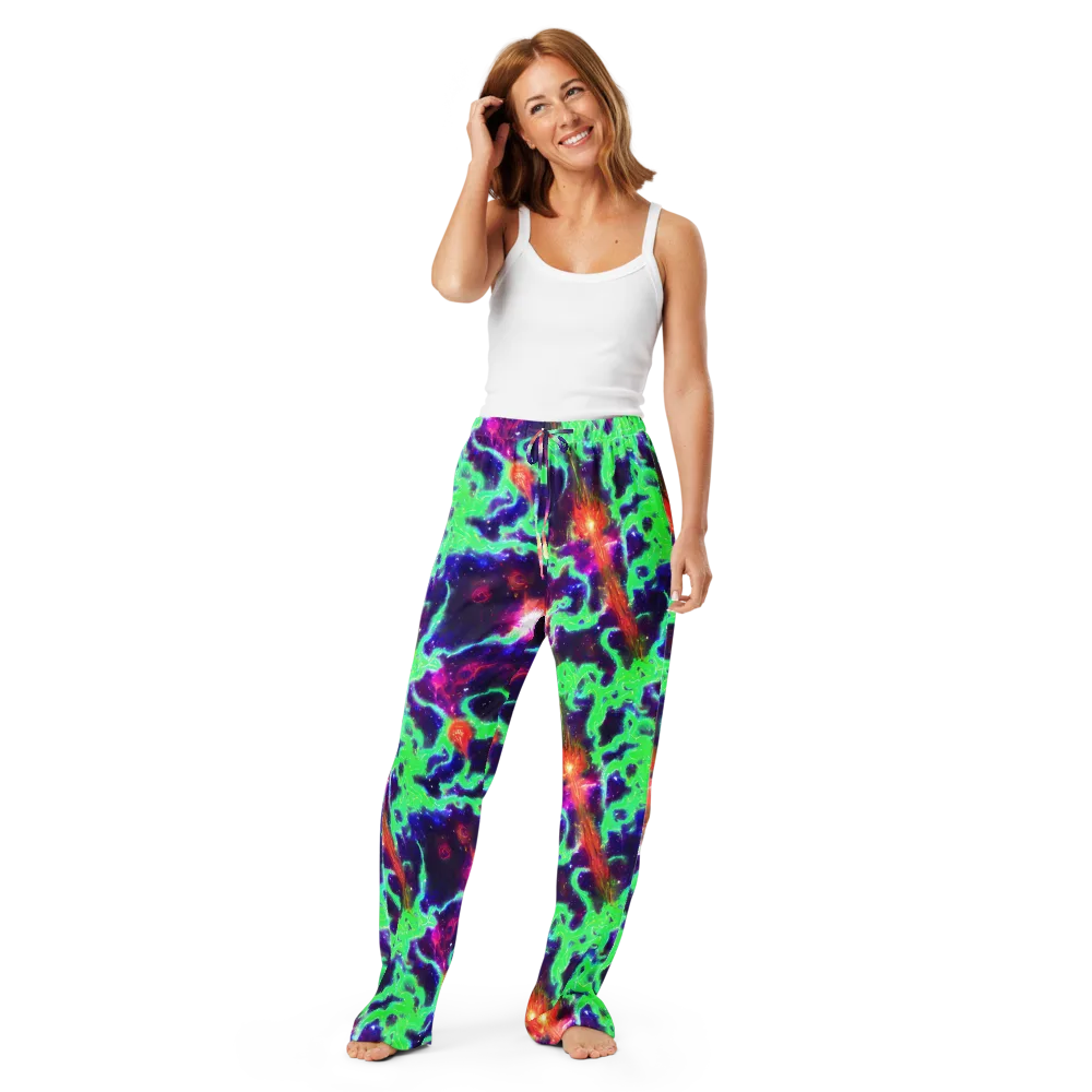 Neon Dragonfield on Women's Pajama Pants — Front