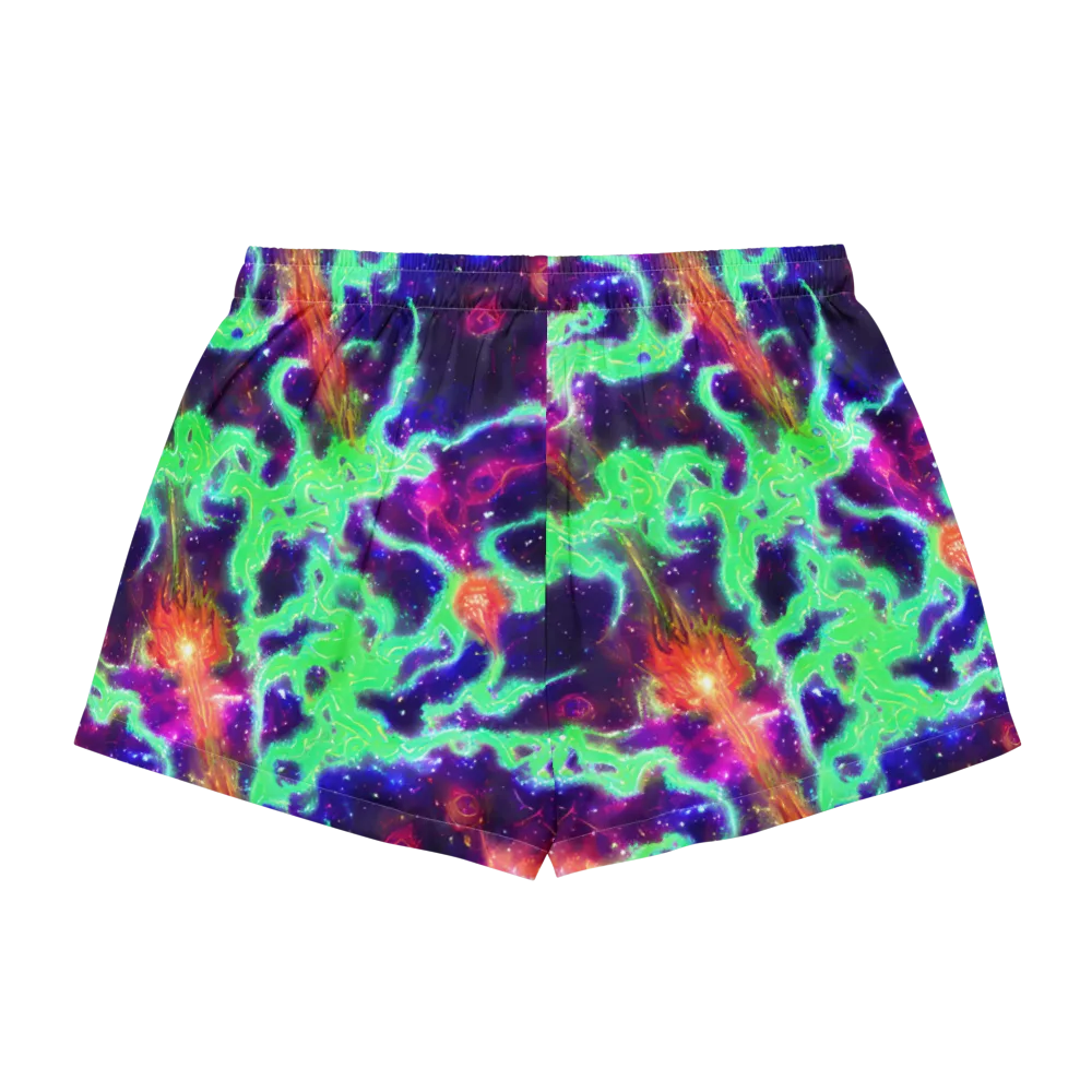 Neon Dragonfield on Women's Pajama Shorts — Back