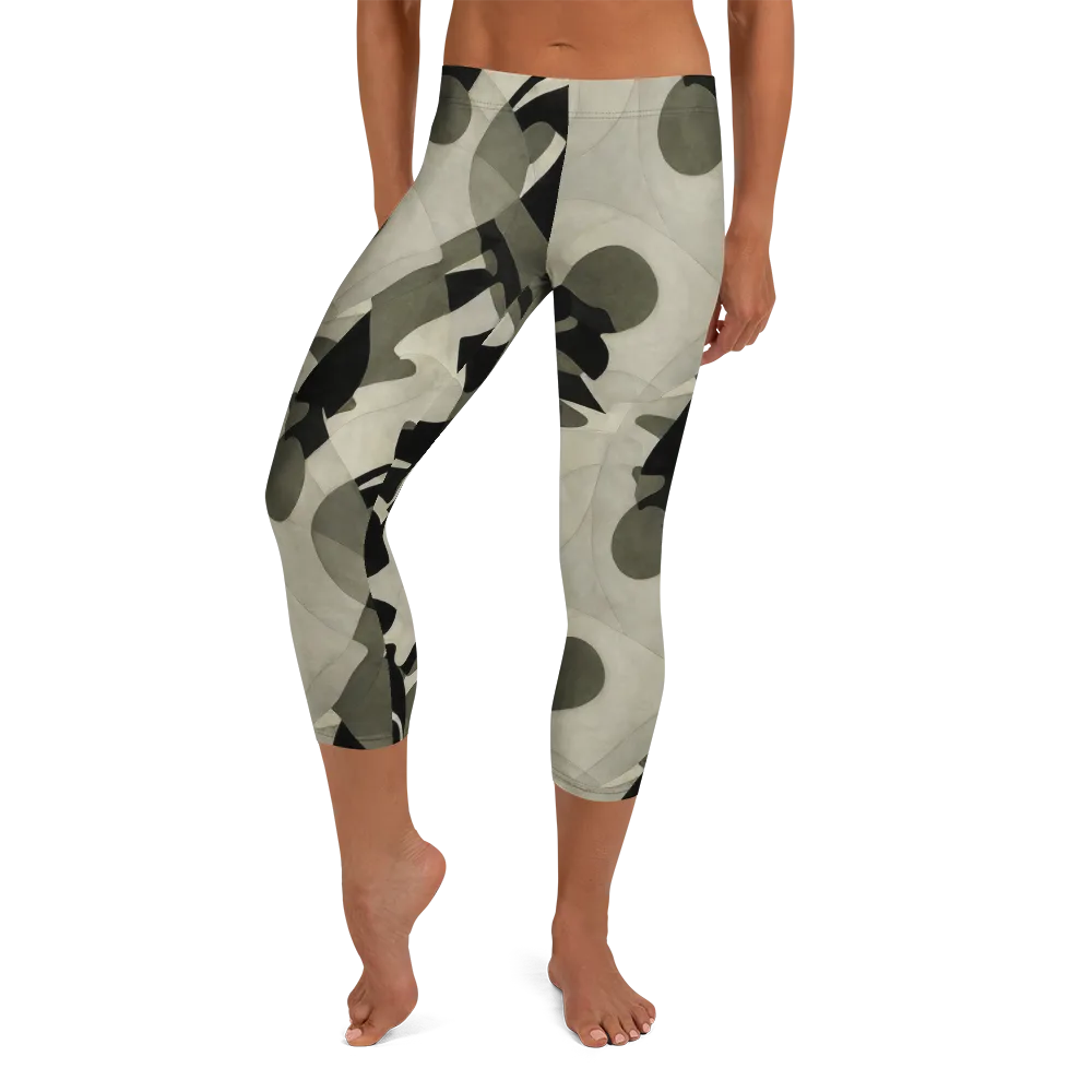 Olive Noir on Capri Leggings — Front