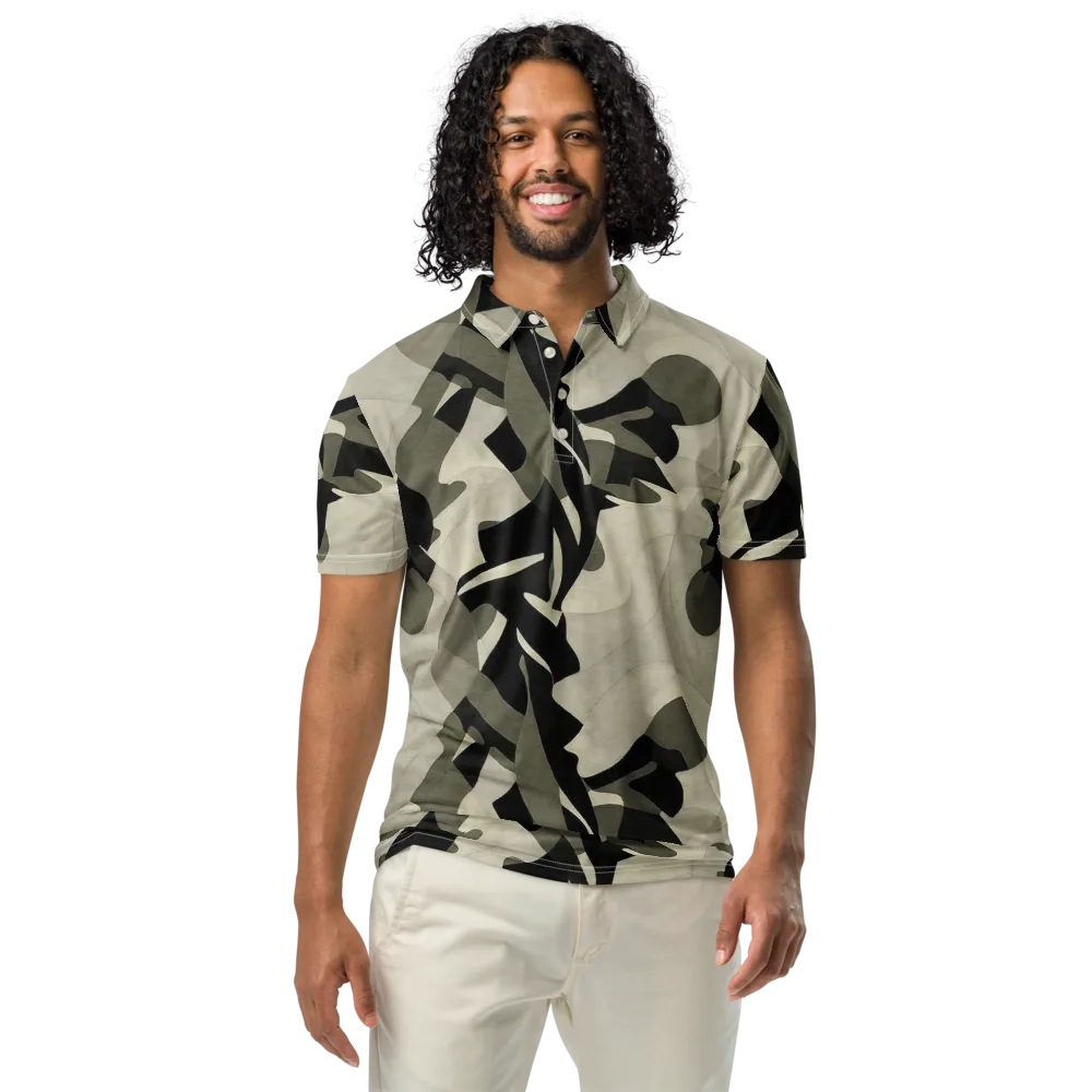 Olive Noir on Men's Slim Fit Polo Shirt — Front