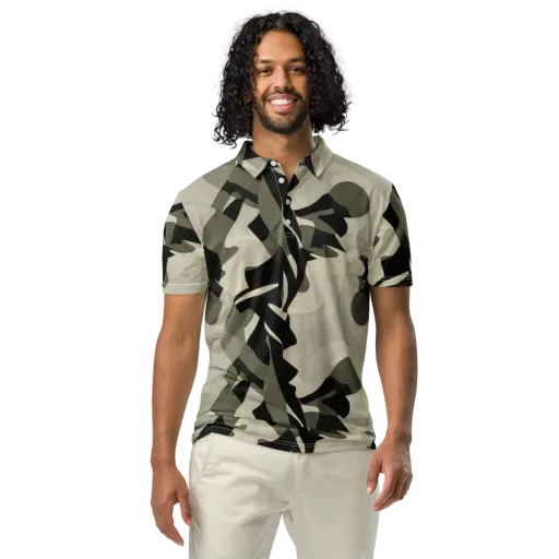 Olive Noir on a Men's Slim Fit Polo Shirt