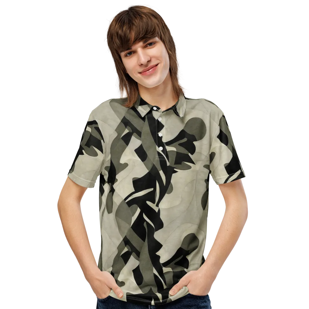 Olive Noir on Men's Slim Fit Polo Shirt — Front