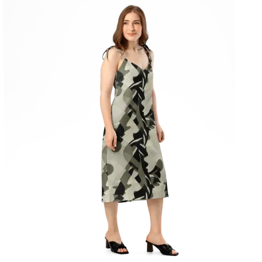 Olive Noir on a Slip Dress
