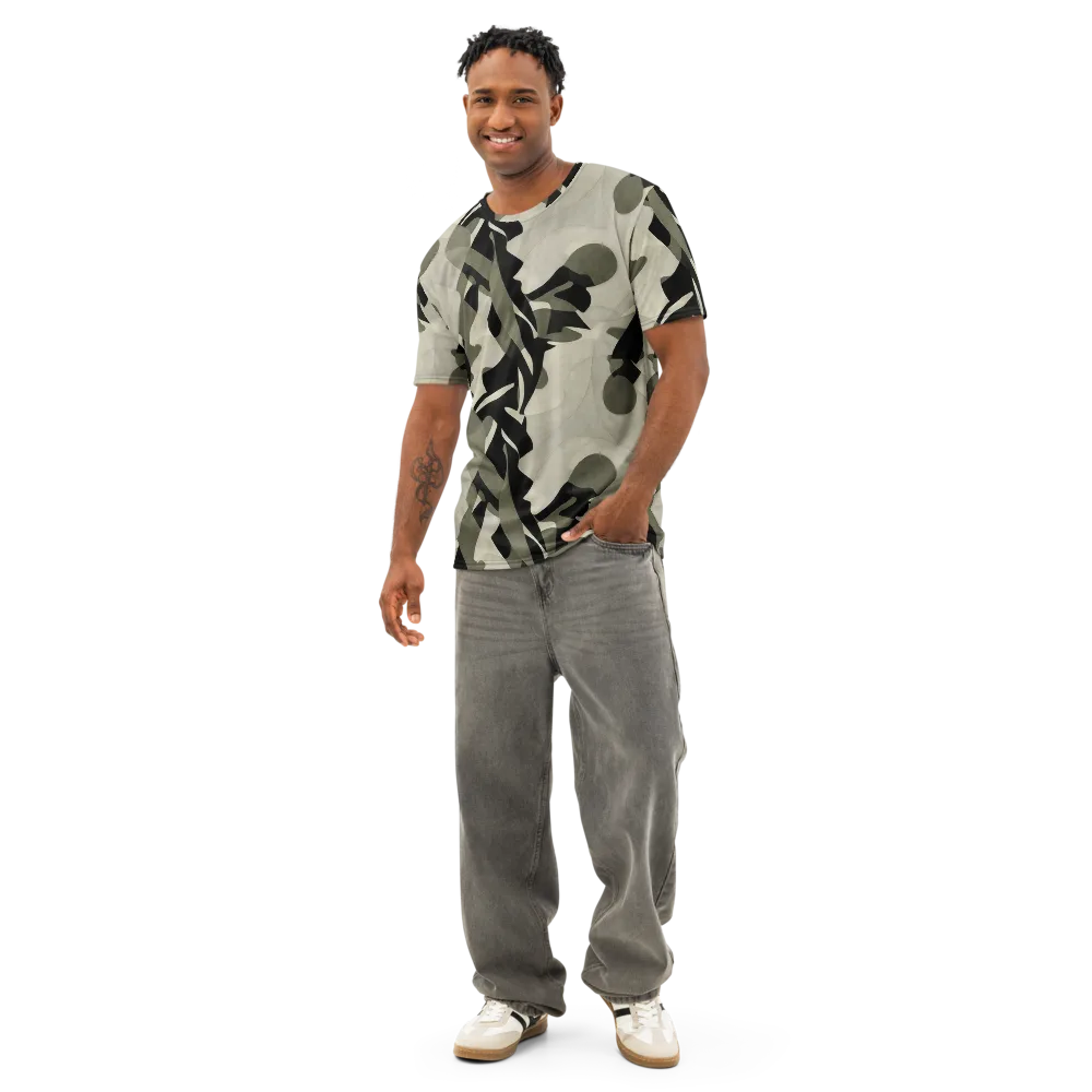 Olive Noir on Men's Cotton Crew Neck T-Shirt — Front