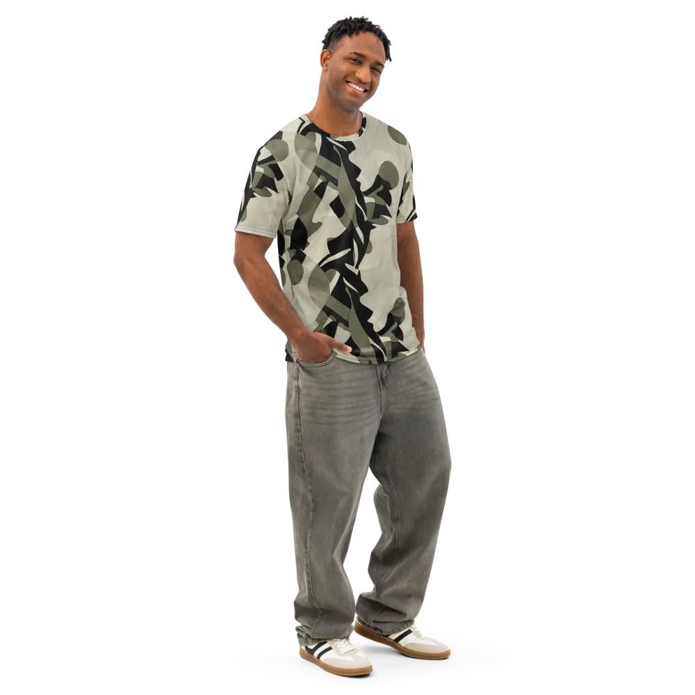 Olive Noir on Men's Cotton Crew Neck T-Shirt — Right Front