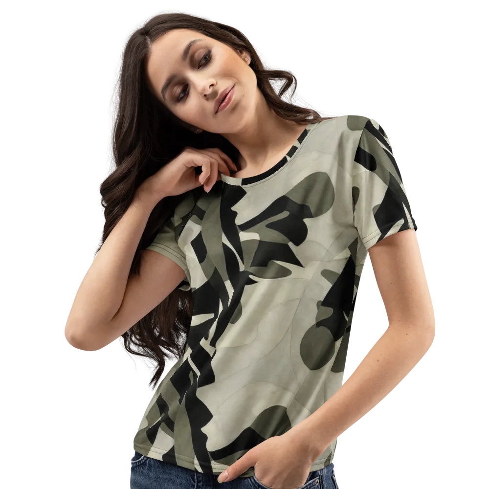 Olive Noir on Women's Crew Neck T-Shirt — Left Front