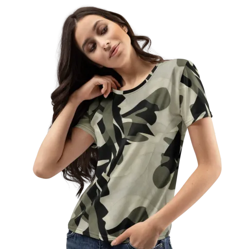 Olive Noir on a Women's Crew Neck T-Shirt