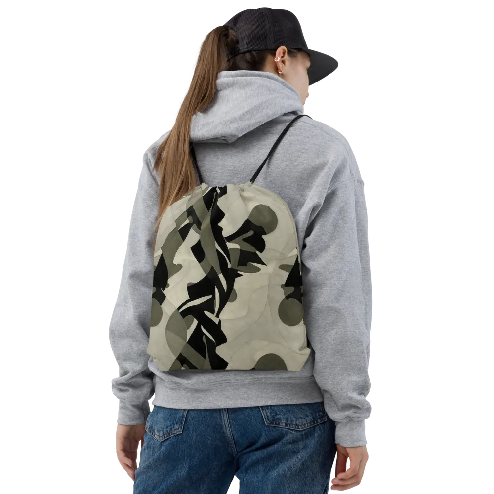 Olive Noir on Drawstring Bag — Front