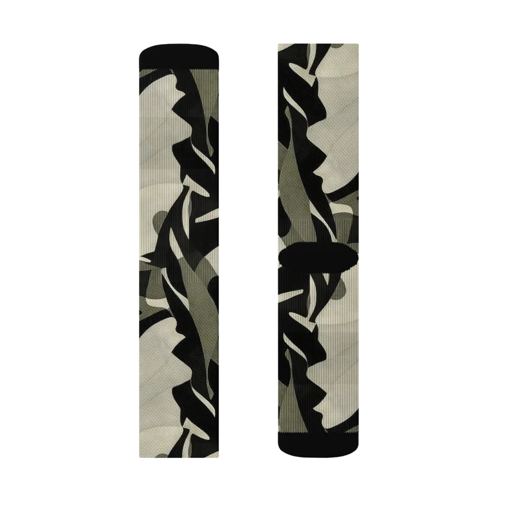 Olive Noir on Socks — Right Sock