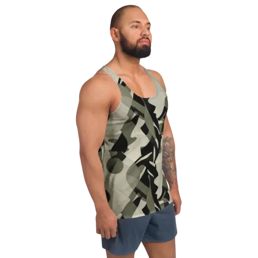 Olive Noir on a Men's Tank Top