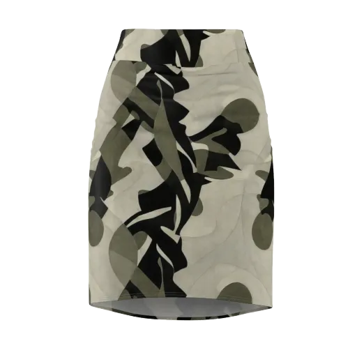 Olive Noir on a Pencil Skirt