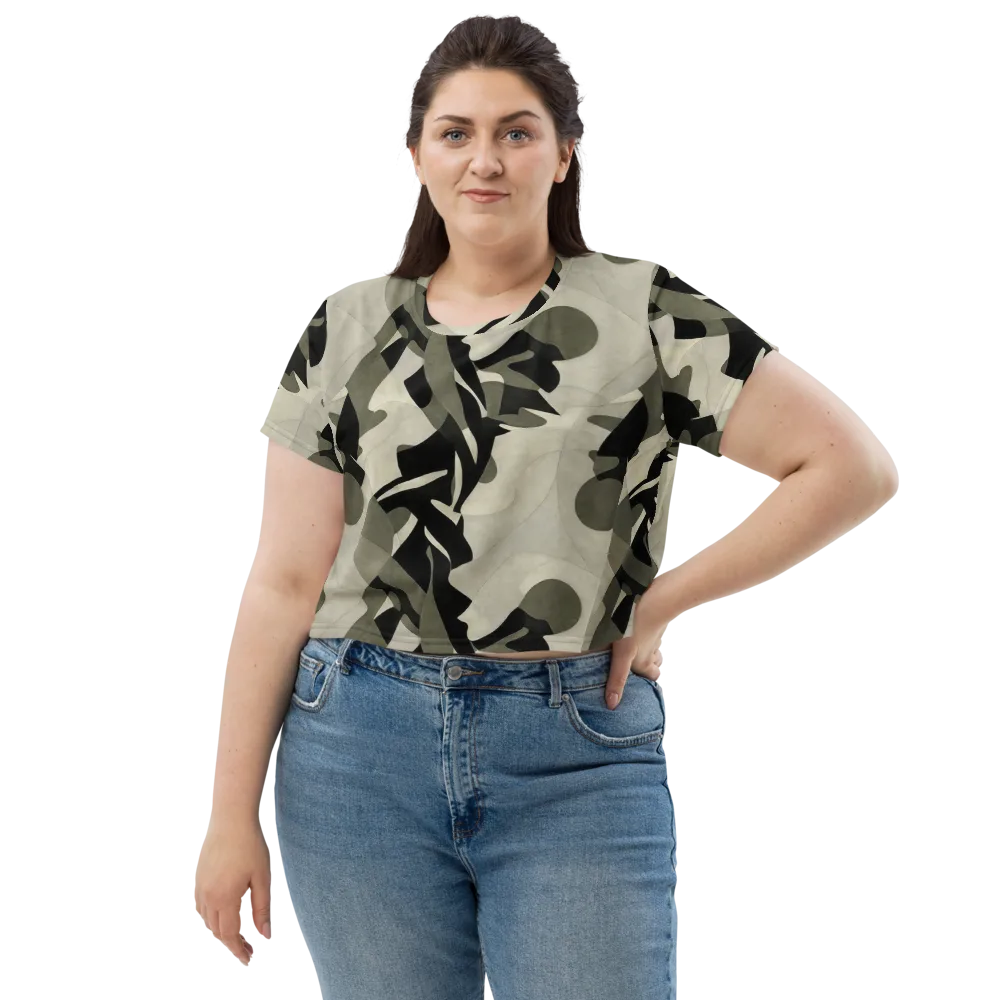 Olive Noir on Crop Tee — Front