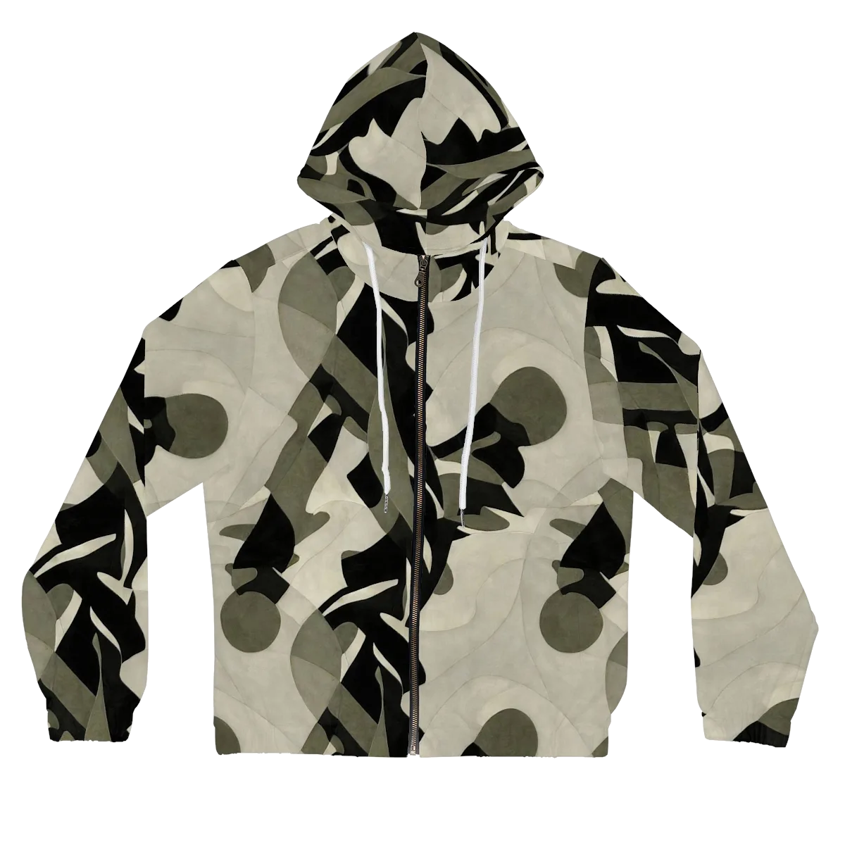 Olive Noir on Women's Full-Zip Hoodie — Front