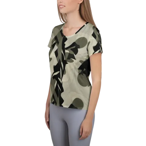 Olive Noir on a Women's Athletic T-Shirt