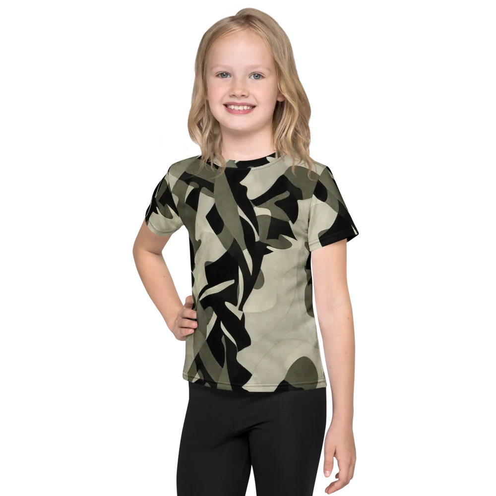 Olive Noir on Kids Crew Neck T-Shirt — Front