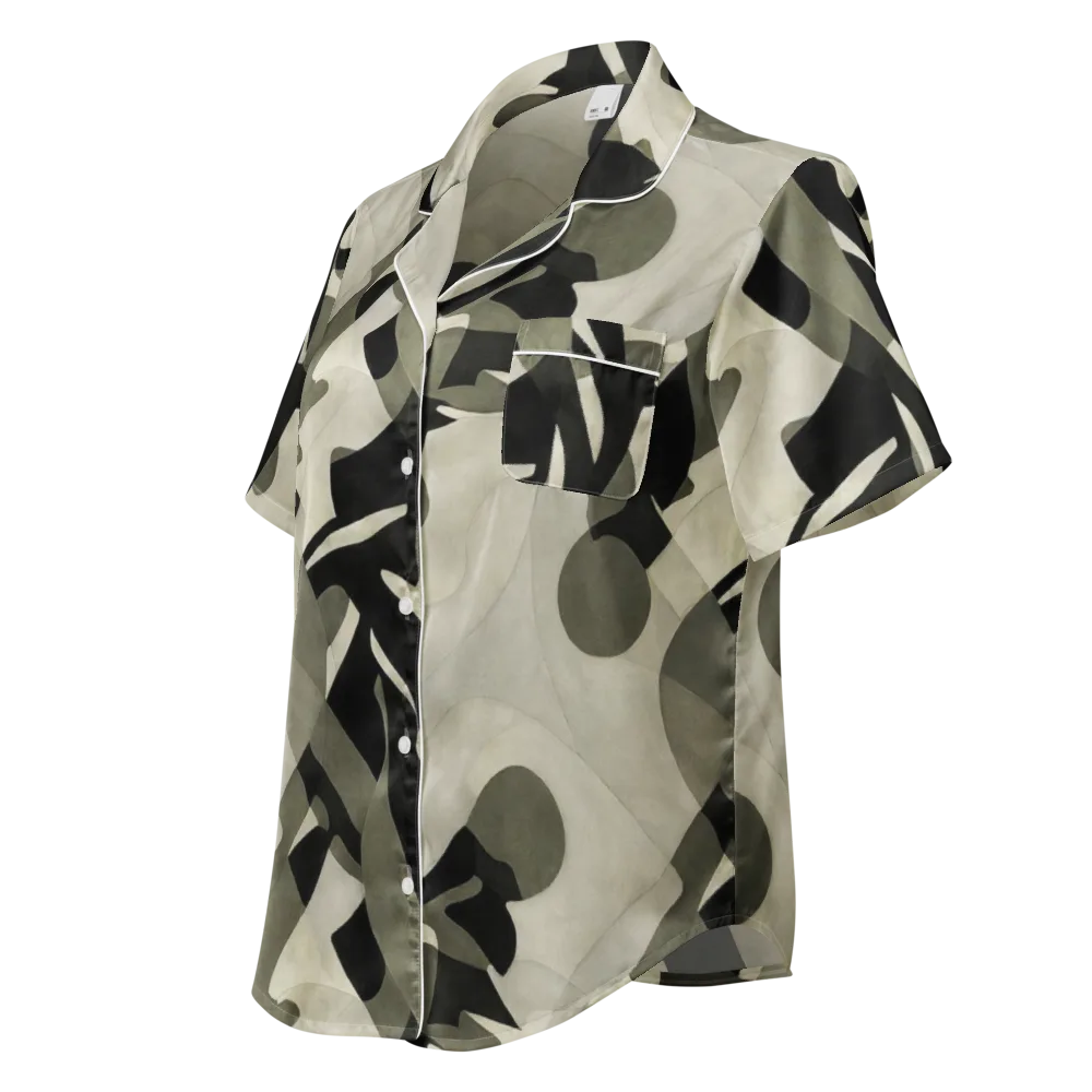 Olive Noir on Women's Short Sleeve Pajama Top — Left Front