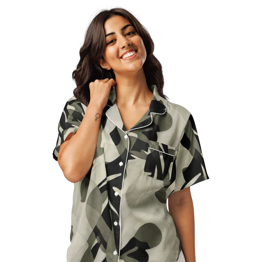 Olive Noir on Women's Short Sleeve Pajama Top — Front