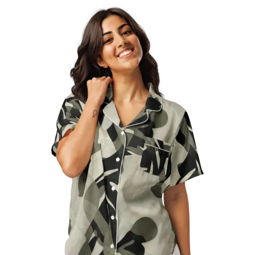 Olive Noir on a Women's Short Sleeve Pajama Top