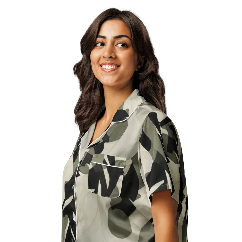Olive Noir on Women's Short Sleeve Pajama Top — Left Front