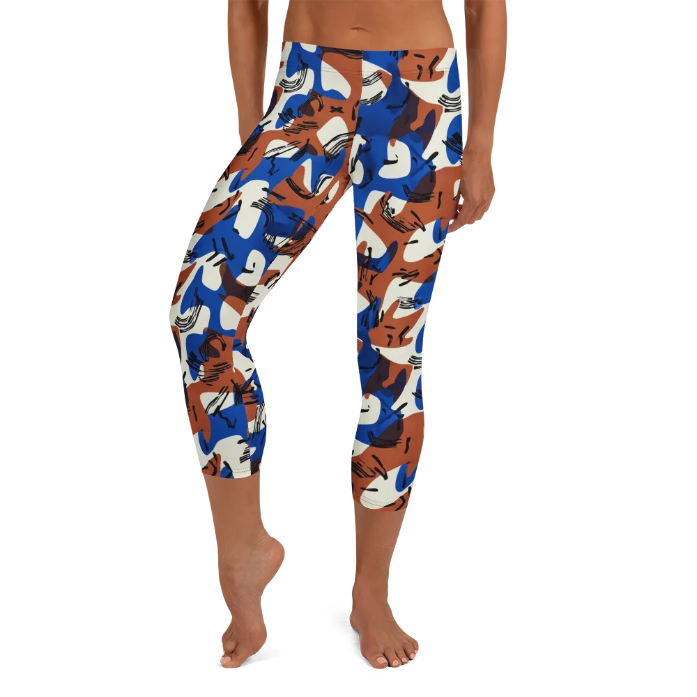 Cobalt Gesture on Capri Leggings — Front