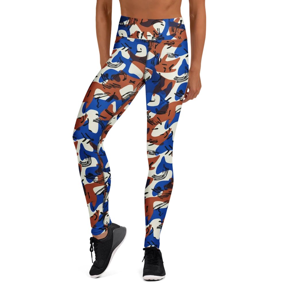 Cobalt Gesture on Yoga Leggings — Front