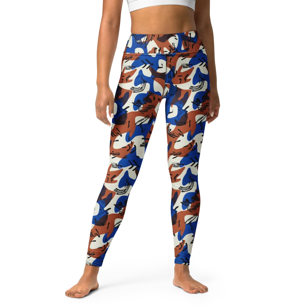 Cobalt Gesture on Yoga Leggings — Front