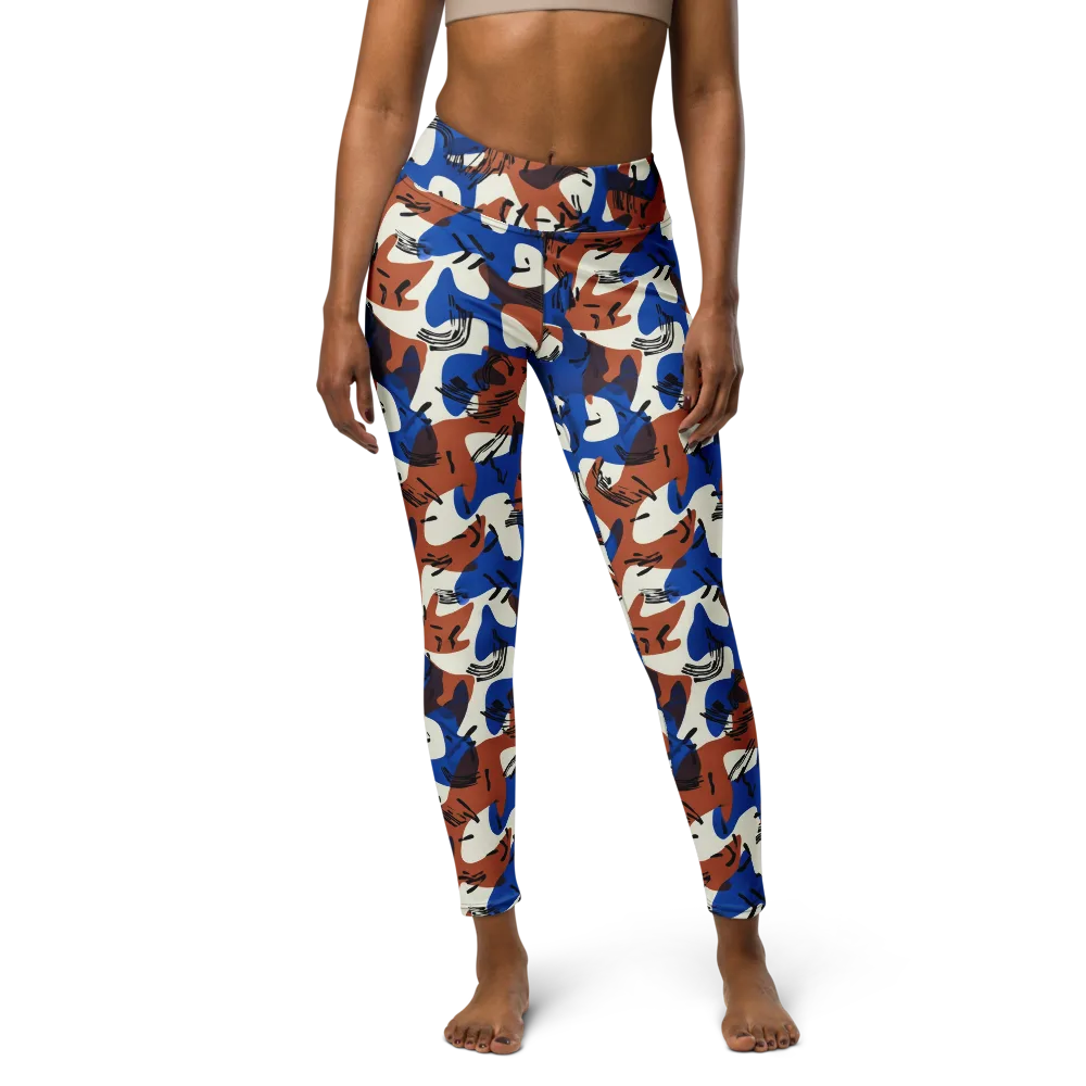 Cobalt Gesture on Yoga Leggings — Front
