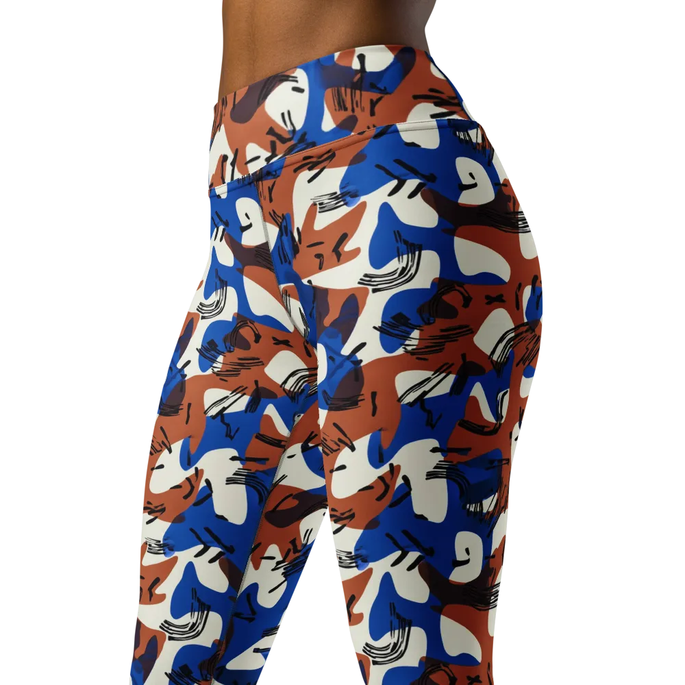 Cobalt Gesture on Yoga Leggings — Left Front