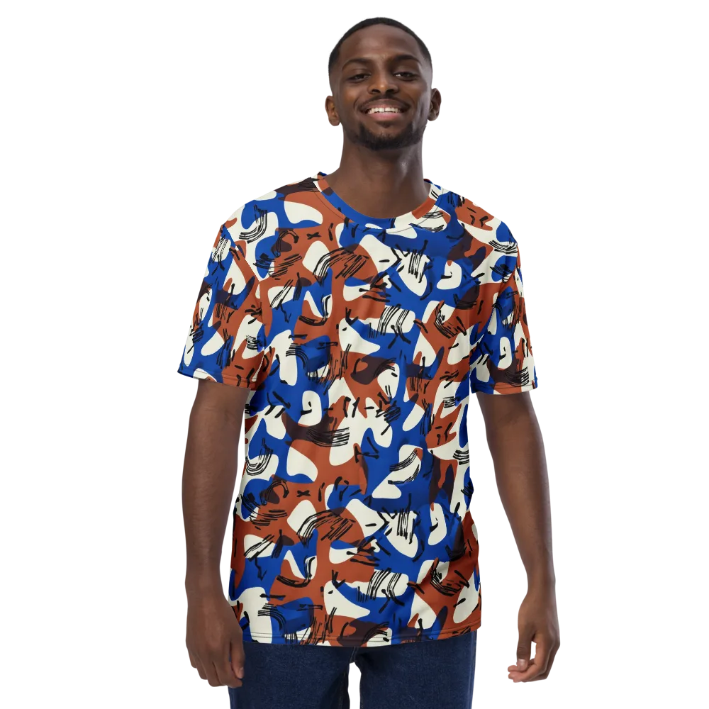 Cobalt Gesture on Men's Crew Neck T-Shirt — Front