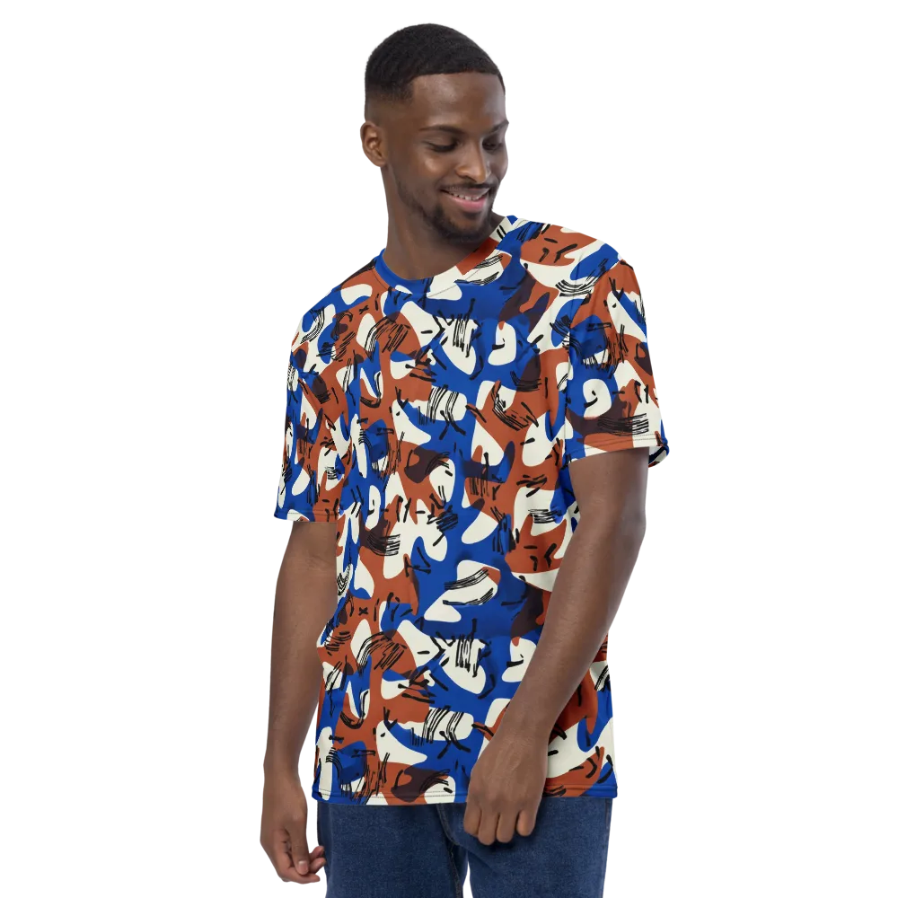 Cobalt Gesture on Men's Crew Neck T-Shirt — Left