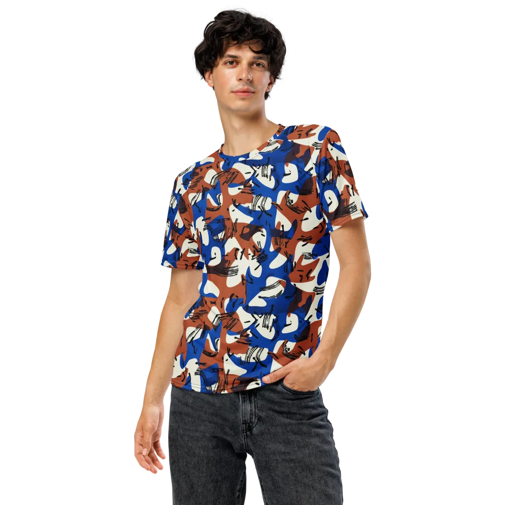 Cobalt Gesture on Men's Crew Neck T-Shirt — Front