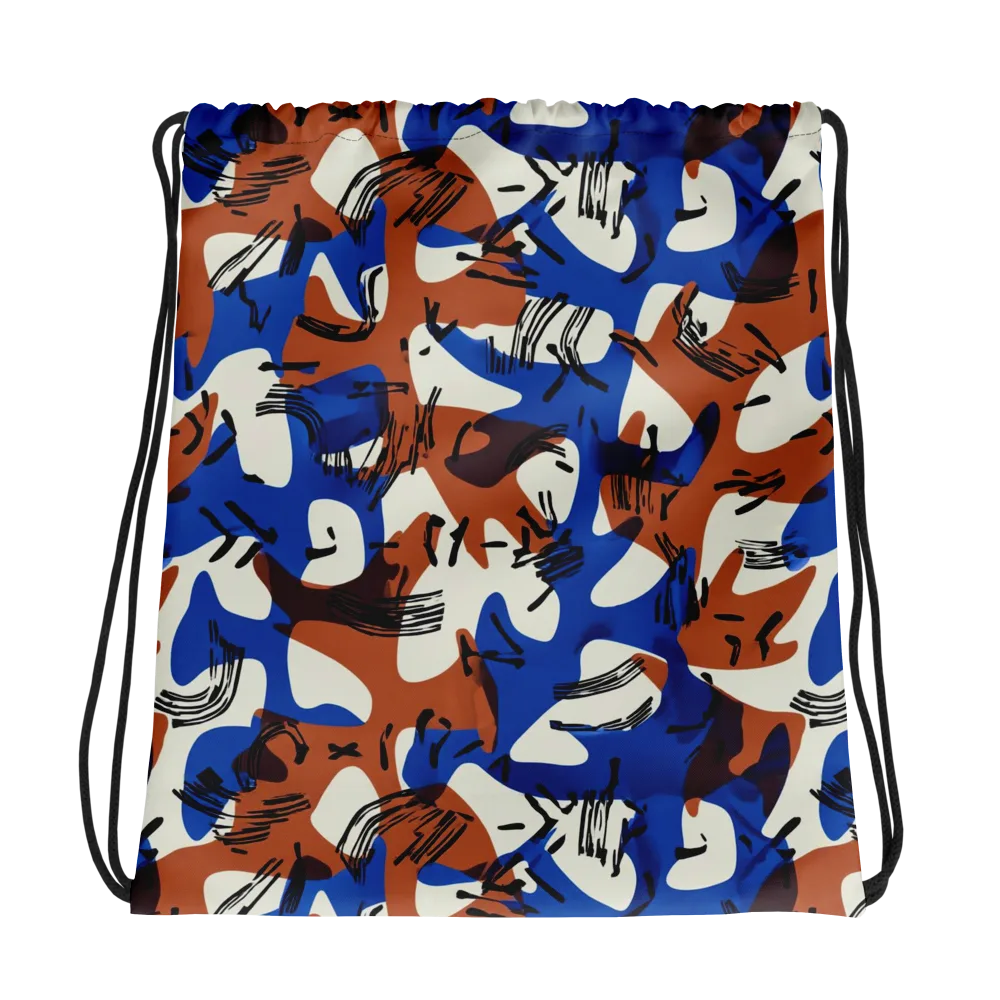 Cobalt Gesture on Drawstring Bag — Photo