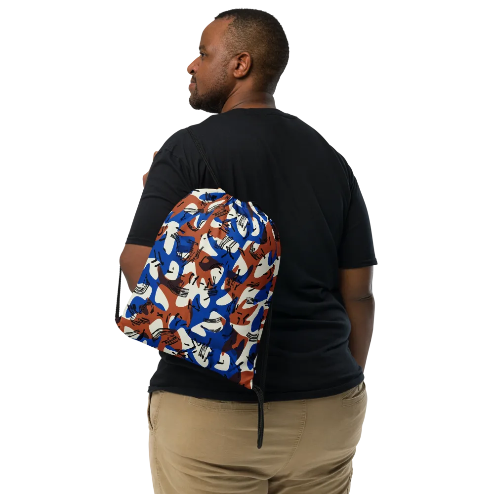 Cobalt Gesture on Drawstring Bag — Front