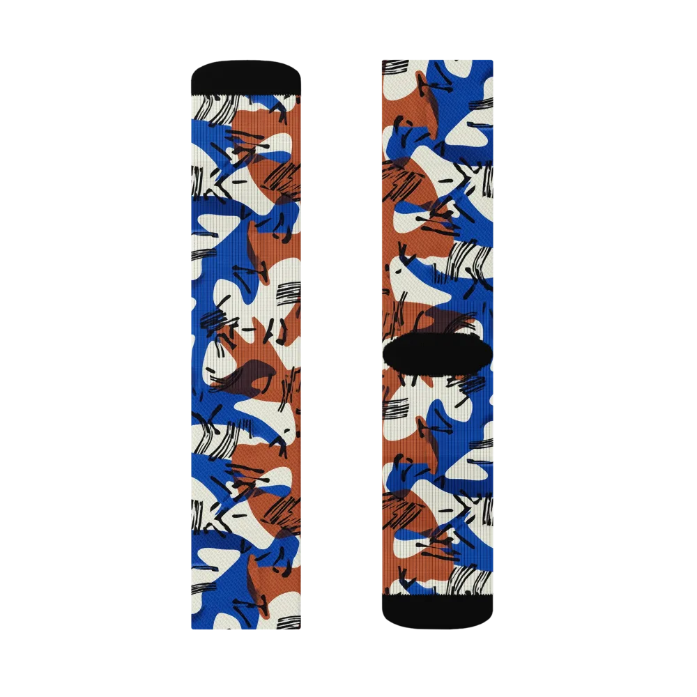 Cobalt Gesture on Socks — Left Sock