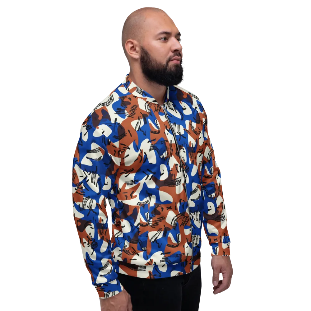 Cobalt Gesture on Bomber Jacket — Right