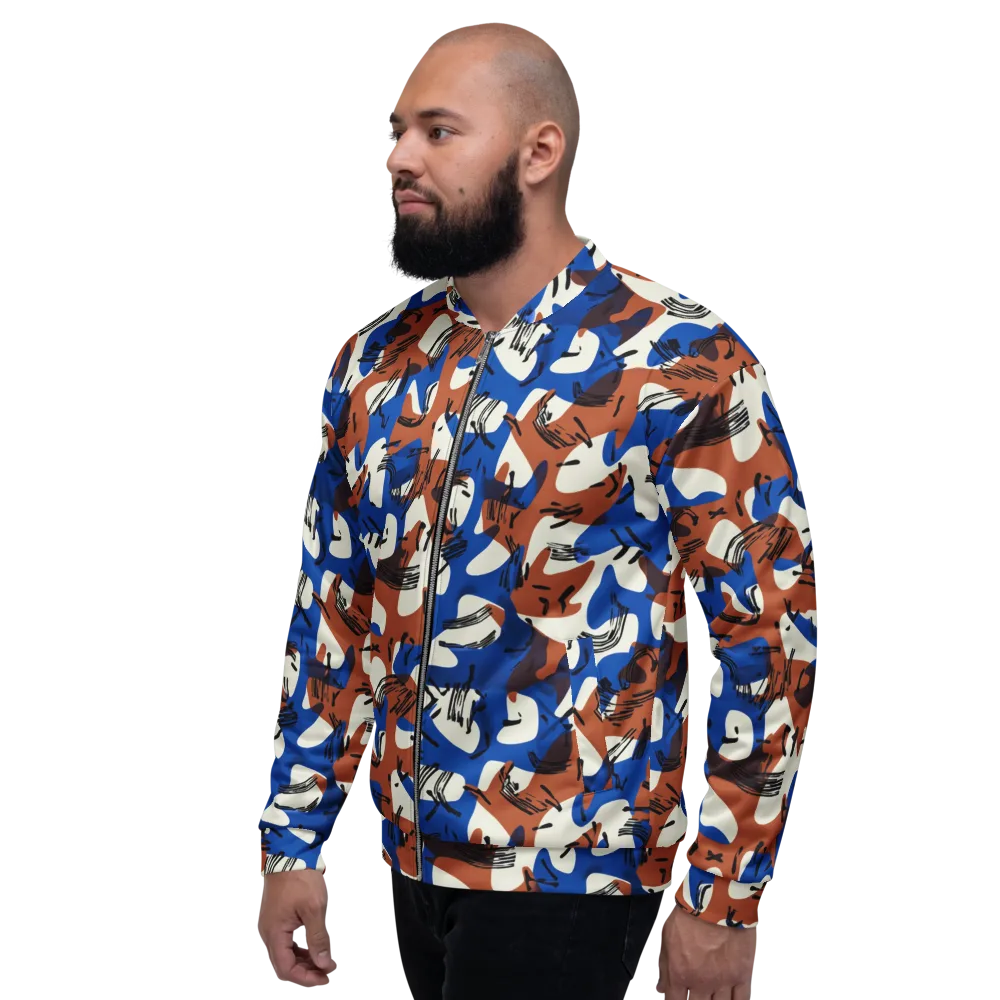 Cobalt Gesture on Bomber Jacket — Left
