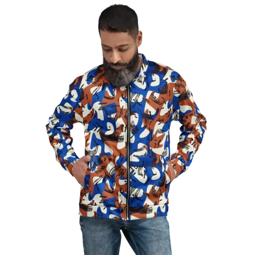 Cobalt Gesture on a Bomber Jacket