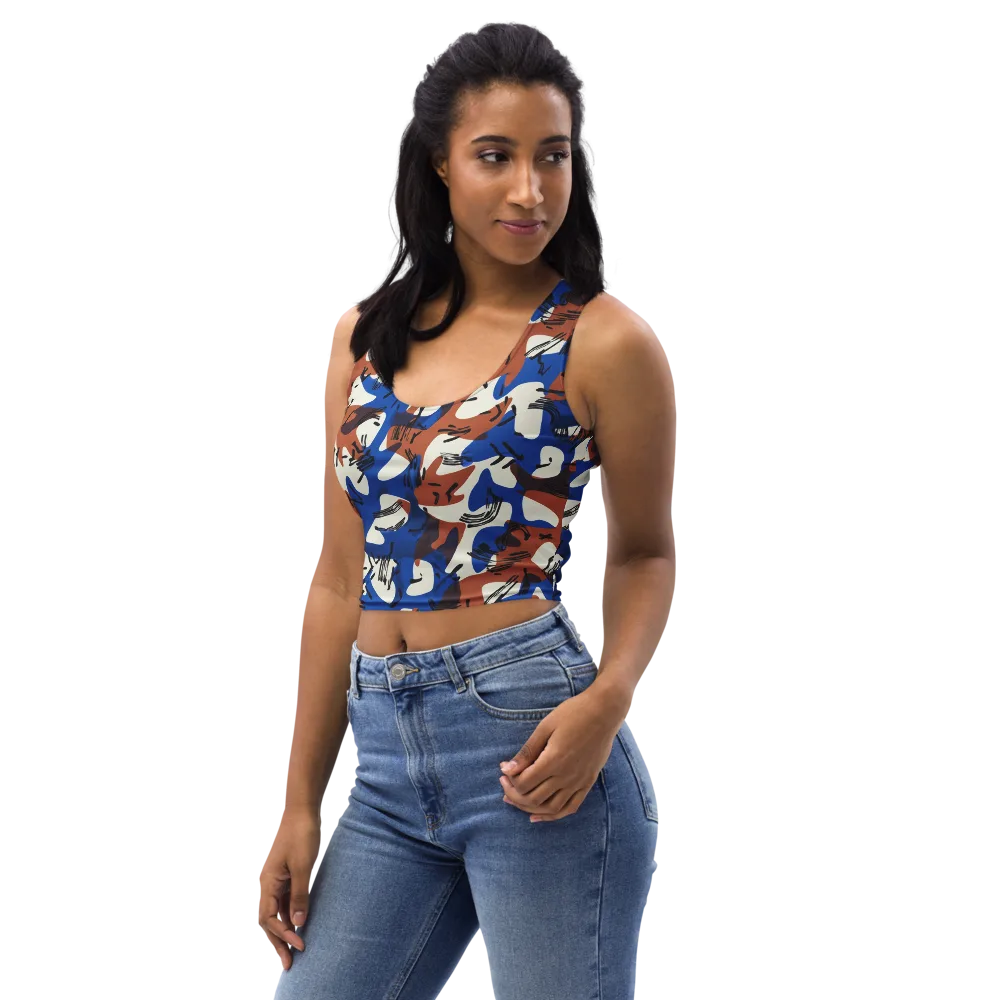 Cobalt Gesture on Crop Top — Left Front