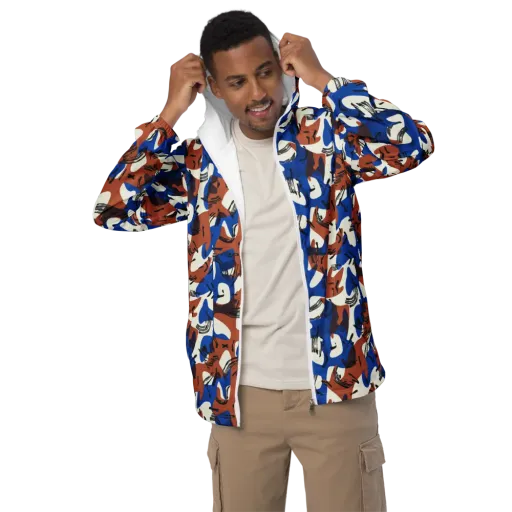 Cobalt Gesture on a Men's Windbreaker