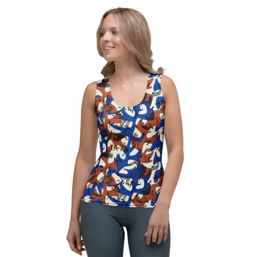 Cobalt Gesture on a Women's Tank Top
