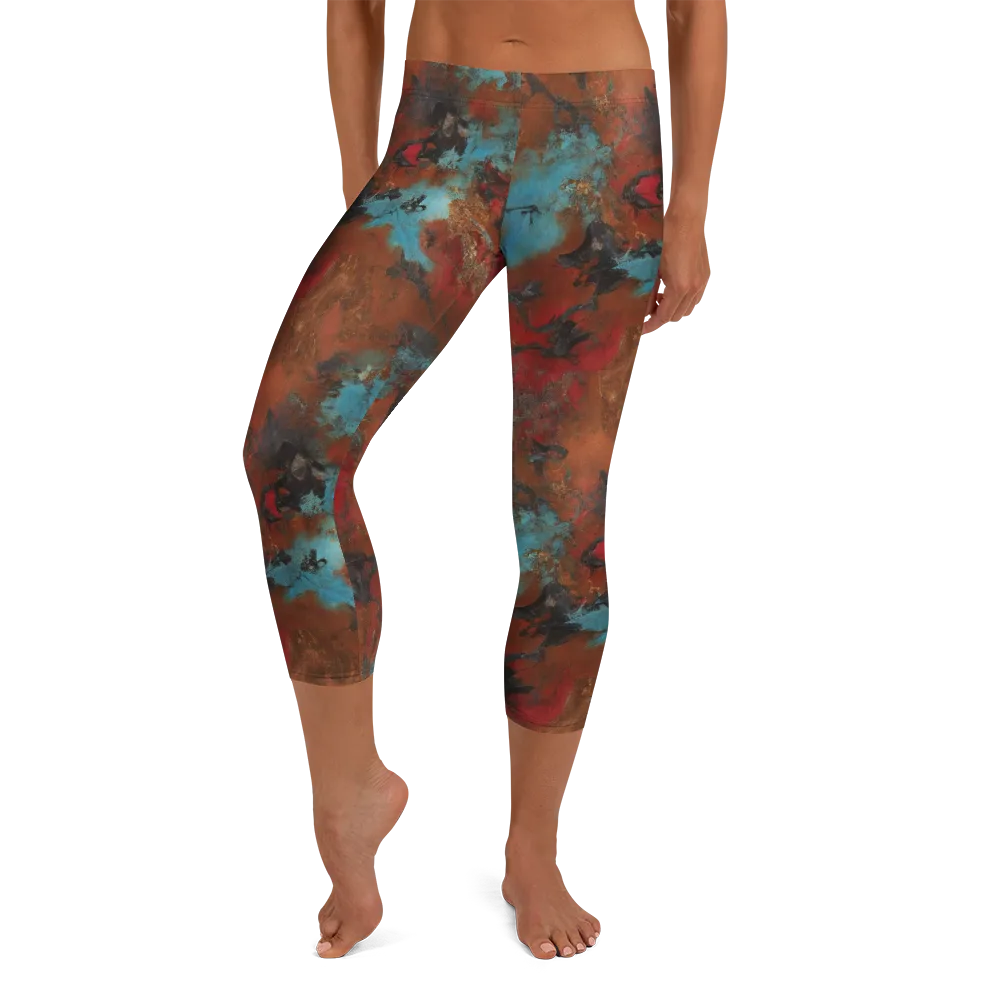 Ashen Reef on Capri Leggings — Front