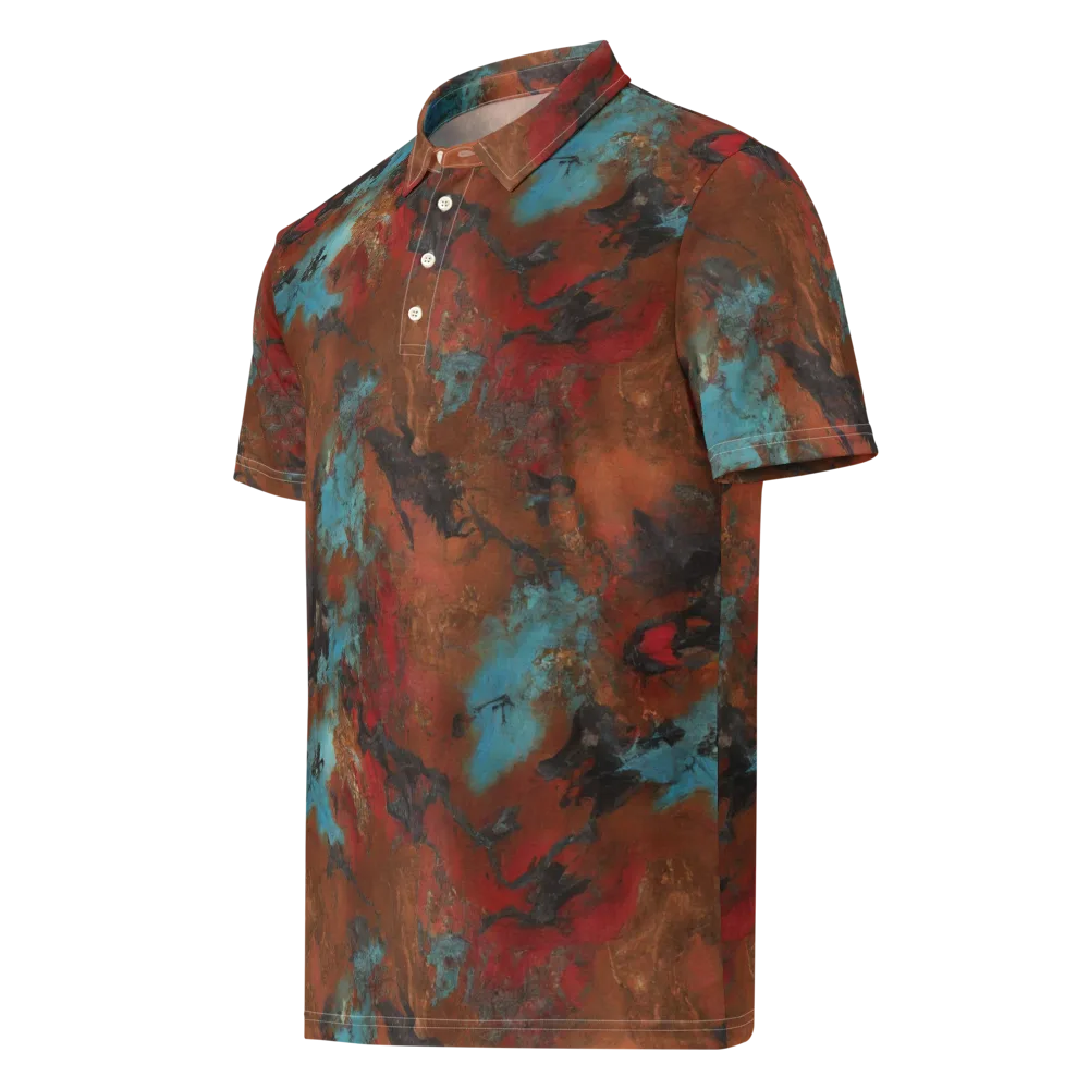 Ashen Reef on Men's Slim Fit Polo Shirt — Left Front