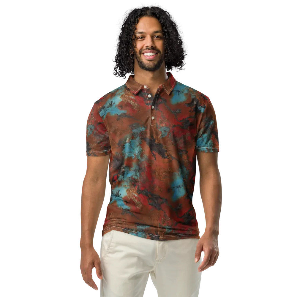 Ashen Reef on Men's Slim Fit Polo Shirt — Front
