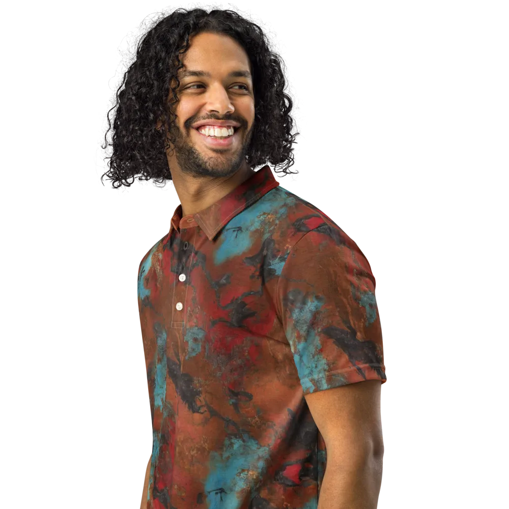 Ashen Reef on Men's Slim Fit Polo Shirt — Left Front