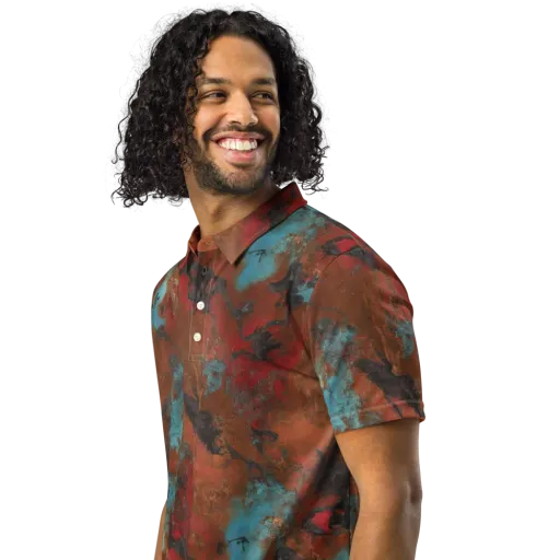 Ashen Reef on a Men's Slim Fit Polo Shirt