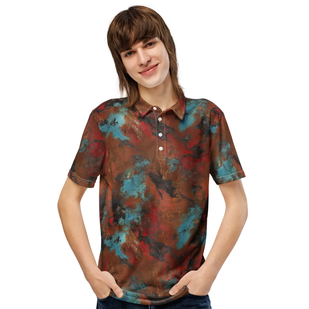 Ashen Reef on Men's Slim Fit Polo Shirt — Front
